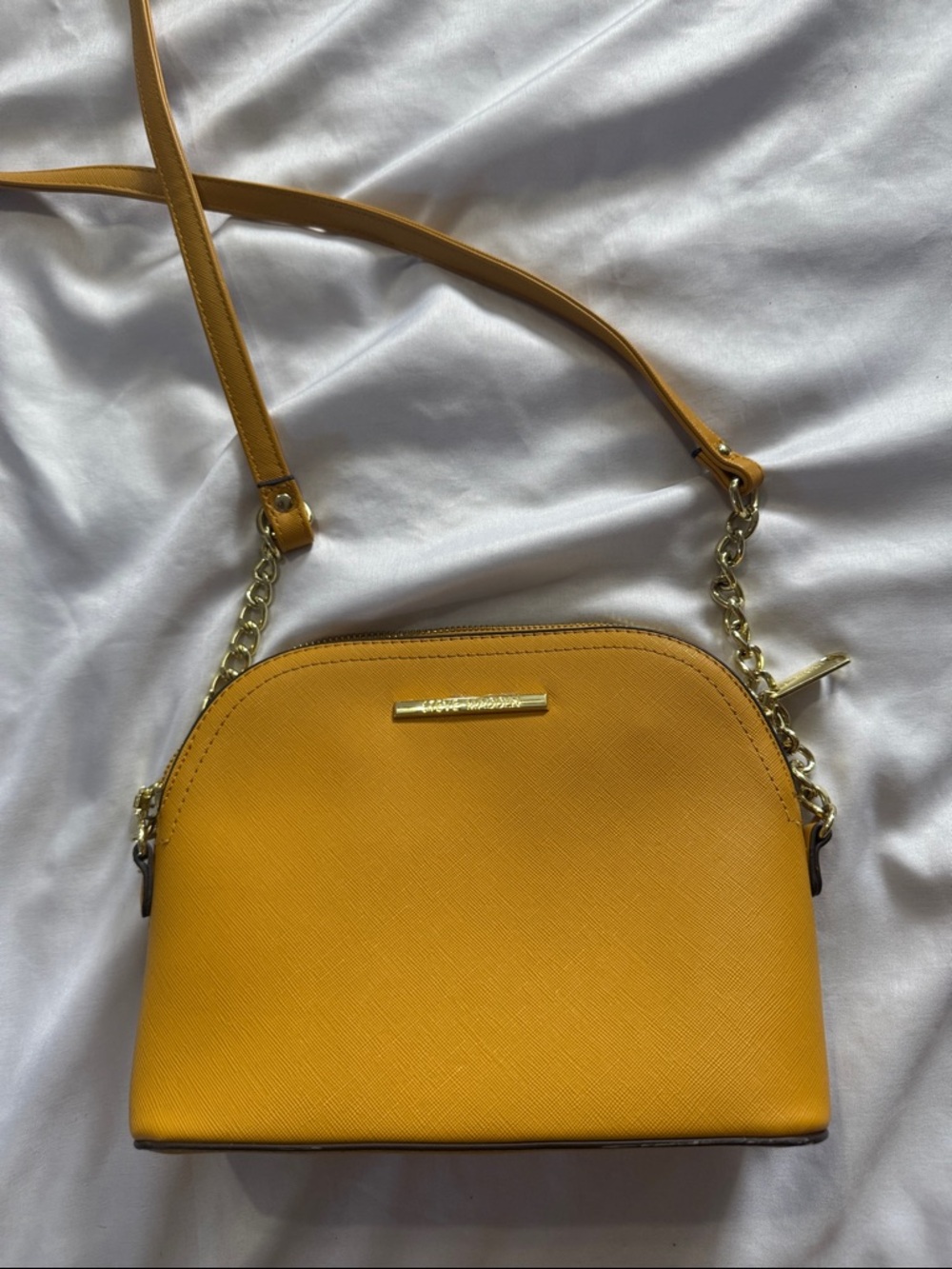 Steve Madden Mustard Yellow Crossbody with Gold Chain Detail